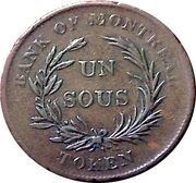 1 Sous Bank of Montreal - "Bank of Montréal" - "TOKEN", Canada, 1836 reverse image
