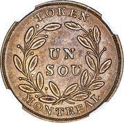 1 Sou Misc. - 18 cherry leaves / 7 shamrocks, Canada, 1836-1838 reverse image