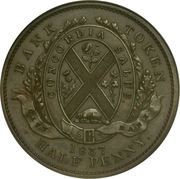 ½ Penny / 1 Sou City Bank, Canada, 1837 reverse image