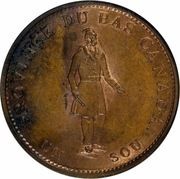 ½ Penny / 1 Sou Quebec Bank obverse image
