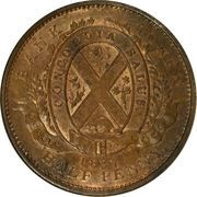 ½ Penny / 1 Sou Quebec Bank, Canada, 1837 reverse image