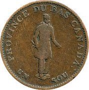 ½ Penny / 1 Sou Bank of Montreal obverse image