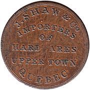 ½ Penny J. Shaw, Canada, 1837 reverse image