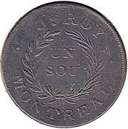 ½ Penny - J. Roy Montreal token, Canada, 1837 reverse image