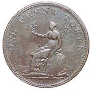 1 Penny Token Field Marshal Wellington, Canada, 1813 reverse image