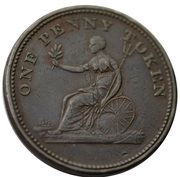 1 Penny Token Field Marshal Wellington, Canada, 1813 reverse image