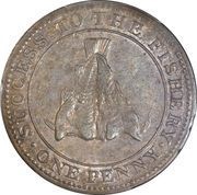 1 Penny Magdalen island - Sir Isaac Coffin, 1st. Baronet, Canada, 1815 reverse image