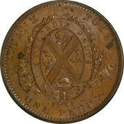 1 Penny / 2 Sous Quebec Bank, Canada, 1837 reverse image
