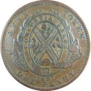 1 Penny / 2 Sous Banque du Peuple, Canada, 1837 reverse image