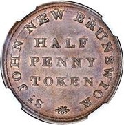 ½ Penny Token For Public Accommodation, Canada, 1830 reverse image