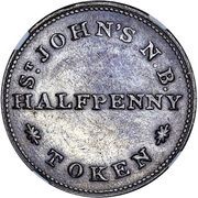 ½ Penny Token, Canada, 1830 reverse image