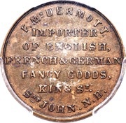 ½ Penny Currency F. McDermott, Canada, 1845-1855 reverse image