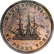 1 Penny - Victoria, Canada, 1843 reverse image