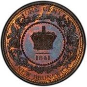 1 Cent - Victoria Pattern, Canada, 1861 reverse image
