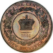 1 Cent - Victoria, Canada, 1861-1864 reverse image