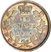 10 Cents - Victoria, Canada, 1862-1864 reverse image