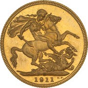 1 Sovereign - George V, Australia, 1911-1928 reverse image