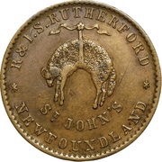 ½ Penny - Rutherford "St John's", Canada, 1841 reverse image