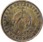 ½ Penny - Rutherford "St John's", Canada, 1841 reverse image