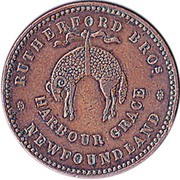 ½ Penny - Rutherford Harbour Grace, Canada, 1846 reverse image
