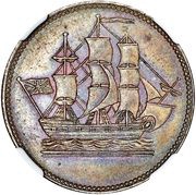 ½ Penny - Sailing Ship design obverse image