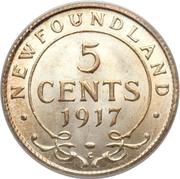 5 Cents - George V, Canada, 1912-1929 reverse image