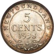 5 Cents - George VI, Canada, 1938-1943 reverse image