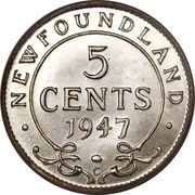 5 Cents - George VI, Canada, 1944-1947 reverse image