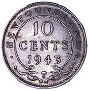 10 Cents - George VI, Canada, 1938-1944 reverse image