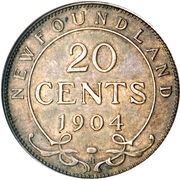 20 Cents - Edward VII, Canada, 1904 reverse image