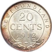 20 Cents - George V, Canada, 1912 reverse image