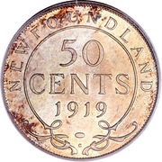 50 Cents - George V, Canada, 1911-1919 reverse image