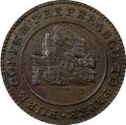 1 Farthing Trade and Navigation, Canada, 1813 reverse image