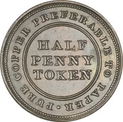 ½ Penny "Trade and Navigation" Token, Canada, 1813 reverse image