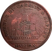 ½ Penny payable by Carritt and Alport, Canada, 1814 reverse image