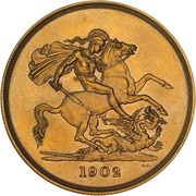 5 Pounds - Edward VII Coronation, Australia, 1902 reverse image