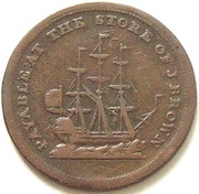 ½ Penny - John Brown, Halifax, Canada, 1815 reverse image