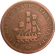 ½ Penny success to navigation and trade, Canada, 1815 reverse image