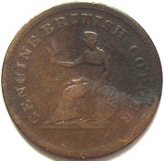½ Penny Genuine British Copper, Canada, 1815 reverse image