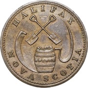 ½ Penny Wholesale and Retail Hardware Store, Canada, 1816 reverse image