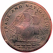 ½ Penny Trade and Navigation, Canada, 1820 reverse image