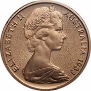 1 Cent - Elizabeth II 2nd Portrait obverse image