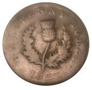 ½ Penny - George IV no hyphen, Canada, 1823 reverse image
