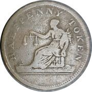 ½ Penny Token Nova Scotia and New Brunswick, Canada, 1823 reverse image