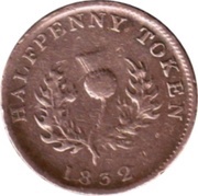 ½ Penny - George IV, Canada, 1832 reverse image