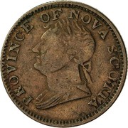 ½ Penny Token - George IV counterfeit obverse image