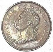½ Penny Token - George IV counterfeit obverse image