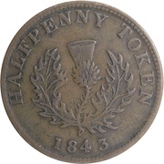 ½ Penny - Victoria, Canada, 1840-1843 reverse image