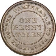 1 Penny Non-local/Trade and Navigation, Canada, 1813-1814 reverse image