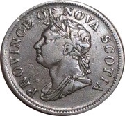 1 Penny Token - George IV counterfeit obverse image